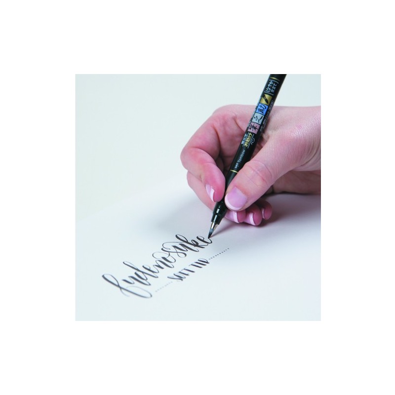 Fine art shop - Tombow Fudenosuke Marker, Soft Elastic Tip, Water Based, Black | totenart.com