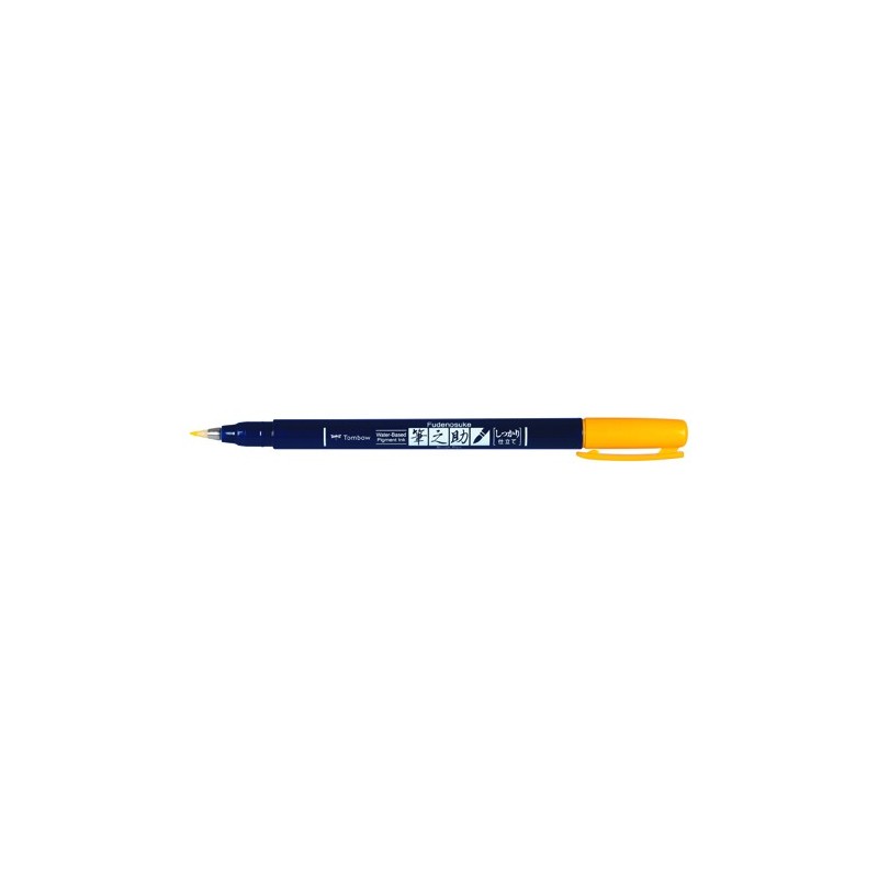 Fine art shop - Tombow Fudenosuke Marker, Hard Elastic Tip, Water Based, Yellow | totenart.com