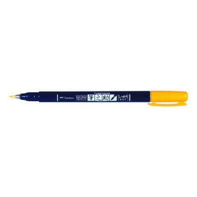 Fine art shop - Tombow Fudenosuke Marker, Hard Elastic Tip, Water Based, Yellow | totenart.com