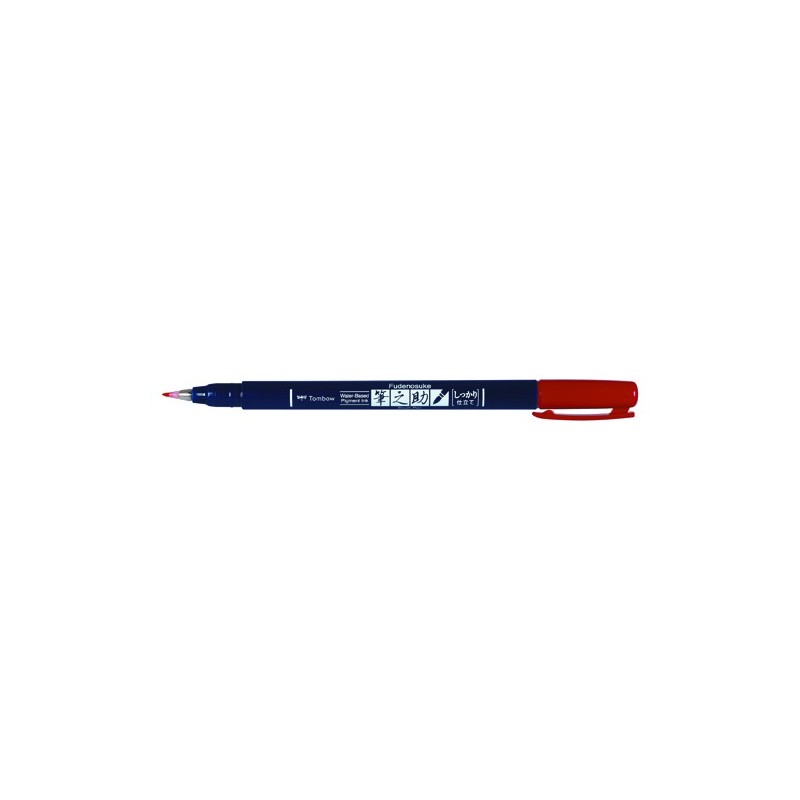 Fine art shop - Tombow Fudenosuke Marker, Hard Elastic Tip, Water Based, Red | totenart.com