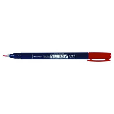 Fine art shop - Tombow Fudenosuke Marker, Hard Elastic Tip, Water Based, Red | totenart.com