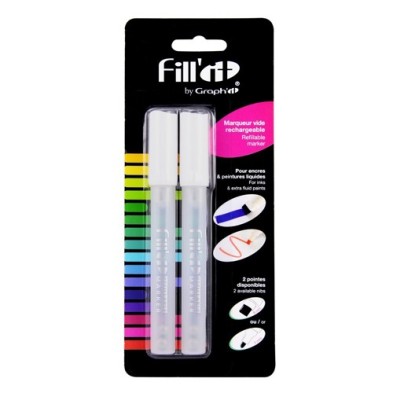 Fine art shop - Set 2 refillable empty markers Fill\'it, Graph\'it | totenart.com