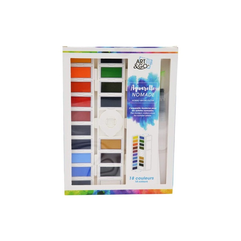 Fine art shop - Palette Nomad Watercolors, 18 cores, ART & GO | totenart.com
