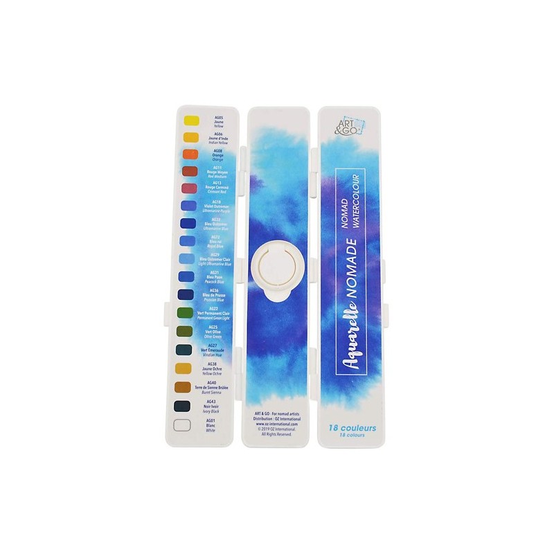 Fine art shop - Palette Nomad Watercolors, 18 cores, ART & GO | totenart.com