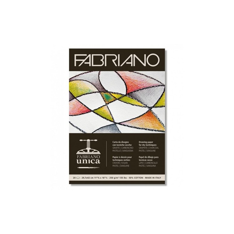 Fine art shop - Pad Fabriano Unica 250 gr, 21x29.7cm (A4), 20 s. (white) | totenart.com
