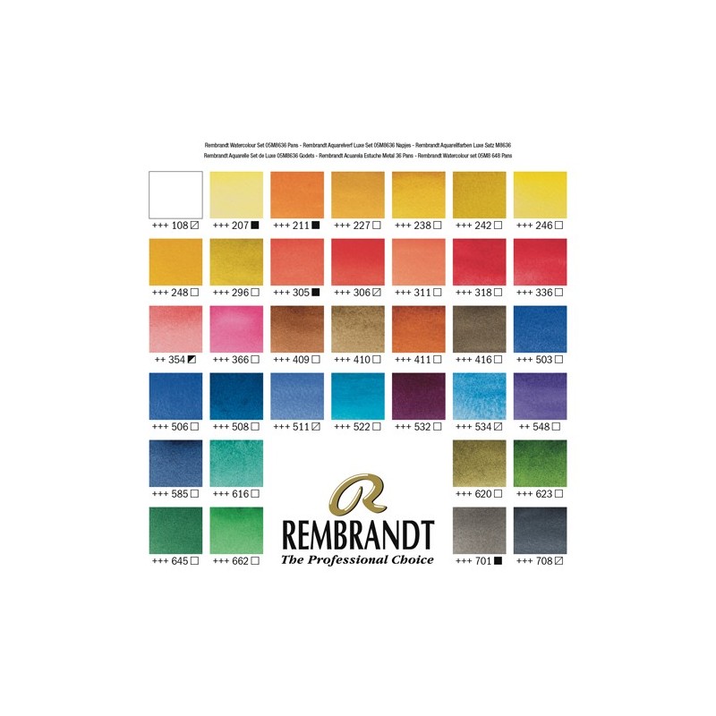 Fine art shop - Metallic box 24 watercolors Rembrandt | totenart.com