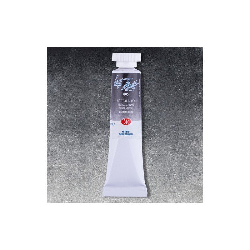 Fine art shop - White Nights Watercolors in tube 10 ml. Neutral Black 805 | totenart.com
