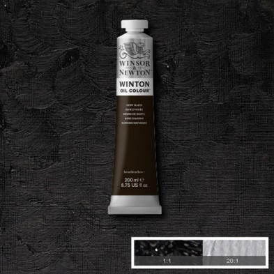 Fine art shop - Oil Winton W&N, Ivory Black, 200 ml. | totenart.com