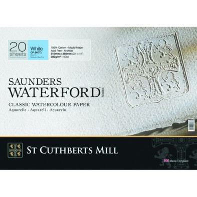 Fine art shop - Saunders Waterford Watercolor Pad, 300 g, 31x23 cm, 20 sheets, Fine grain, Natural white | totenart.com 