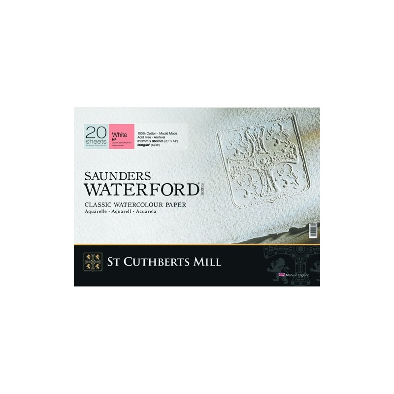 Fine art shop - Saunders Waterford Watercolor Pad, 300 g, 36x26 cm, 20 sheets, Satin grain, Natural white | totenart.com 