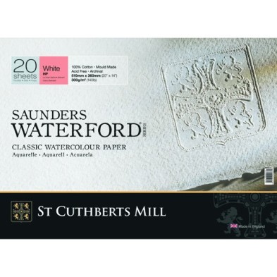 Fine art shop - Saunders Waterford Watercolor Pad, 300 g, 36x26 cm, 20 sheets, Satin grain, Natural white | totenart.com 