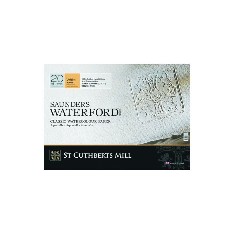 Fine art shop - Saunders Waterford Watercolor Pad, 300 g, 41x31 cm, 20 sheets, Rough grain, Natural white | totenart.com 