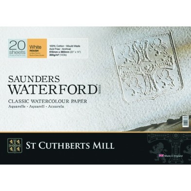 Fine art shop - Saunders Waterford Watercolor Pad, 300 g, 41x31 cm, 20 sheets, Rough grain, Natural white | totenart.com 