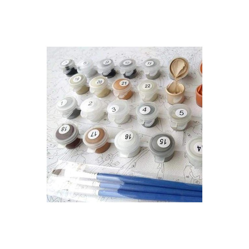 Fine art shop - Paint by numbers kit box \"Vase de Pivoines\", 40x50cm, Figured\'Art | totenart.com 