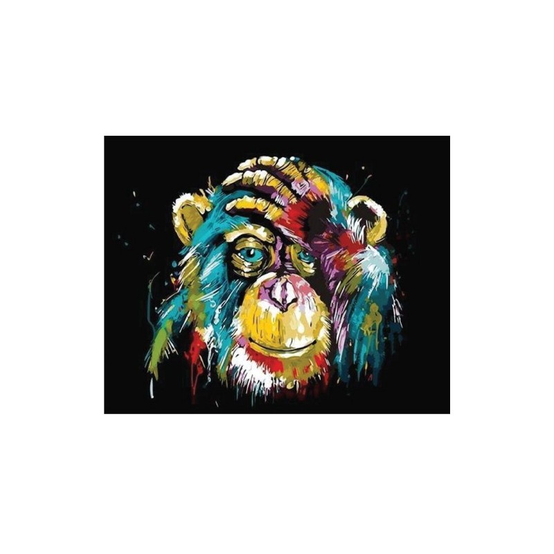 Fine art shop - Paint by numbers kit box \"Babouin Pop Art\", 40x50cm, Figured\'Art | totenart.com 