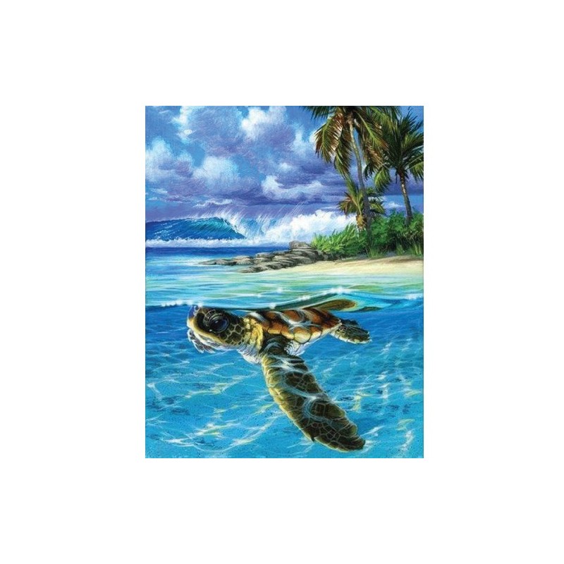 Fine art shop - Paint by numbers kit box \"Tortue détendue\", 40x50cm, Figured\'Art | totenart.com 