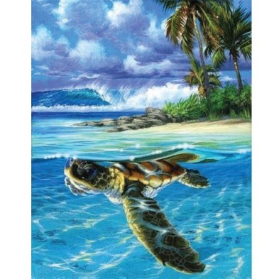 Fine art shop - Paint by numbers kit box \"Tortue détendue\", 40x50cm, Figured\'Art | totenart.com 