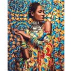 Fine art shop - Paint by numbers kit box \"Femme en Habits traditionnels\", 40x50cm, Figured\'Art | totenart.com 