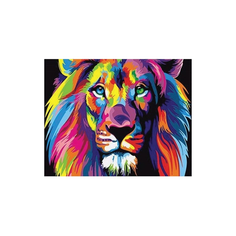 Fine art shop - Paint by numbers kit box \"Lion Pop Art\", 40x50cm, Figured\'Art | totenart.com 