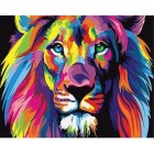 Fine art shop - Paint by numbers kit box \"Lion Pop Art\", 40x50cm, Figured\'Art | totenart.com 