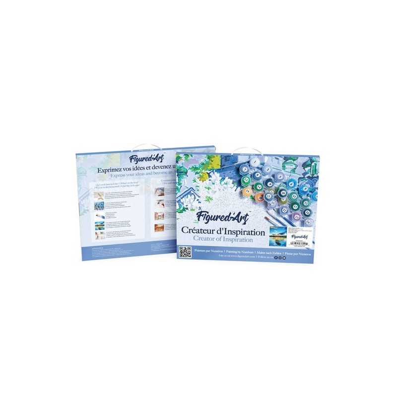 Fine art shop - Paint by numbers kit box \"Pleine Lune aux reflets\", 40x50cm, Figured\'Art | totenart.com 