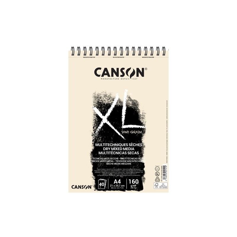  Fine art shop - Sand Grain Canson XL Pad, Natural, 40 sheets, 160 gsm, A4 (rings) | totenart.com