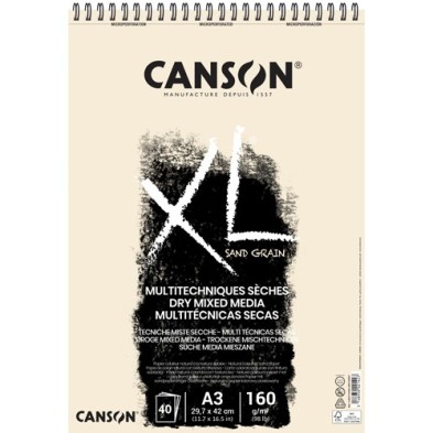  Fine art shop - Sand Grain Canson XL Pad, Natural, 40 sheets, 160 gsm, A3 (rings) | totenart.com