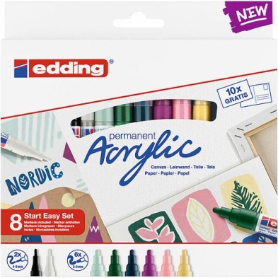 Fine art shop - Pack 8 Edding Acrylic Markers, assorted colors  | totenart.com
