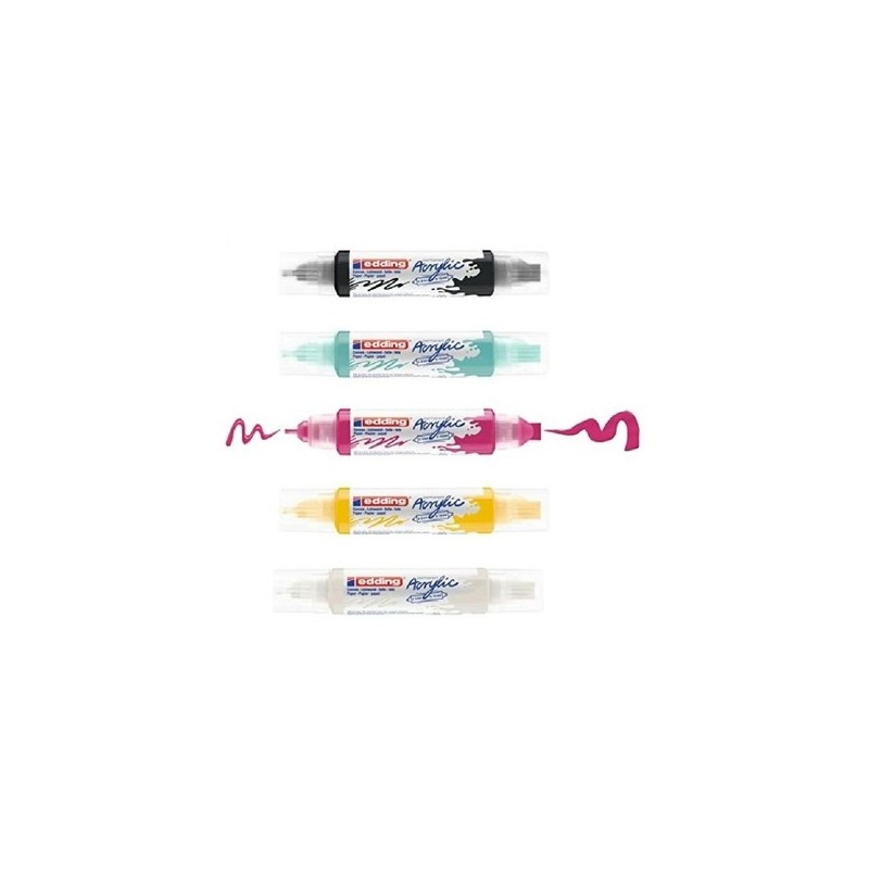 Fine art shop - Pack 5 Edding Acrylic Markers, 3D double liner | totenart.com