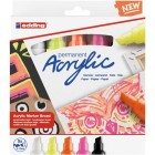 Fine art shop - Pack 5 Edding Acrylic Markers, neon wide stroke | totenart.com