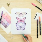 Fine art shop - Watercolor Tombow Canvas Set, Elegant Butterflies | totenart.com\n