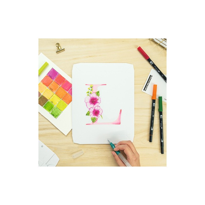 Fine art shop - Watercolor Tombow Canvas Set, Floral letters | totenart.com\n