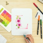 Fine art shop - Watercolor Tombow Canvas Set, Floral letters | totenart.com\n