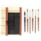 Fine art shop - Set of 6 travel brushes in bamboo case, 16 cm, Raphaël | totenart.com