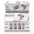 Fine art shop - Box 8 watercolors Cotman 1/2 godet and brush Winsor & Newton, Portrait | totenart.com