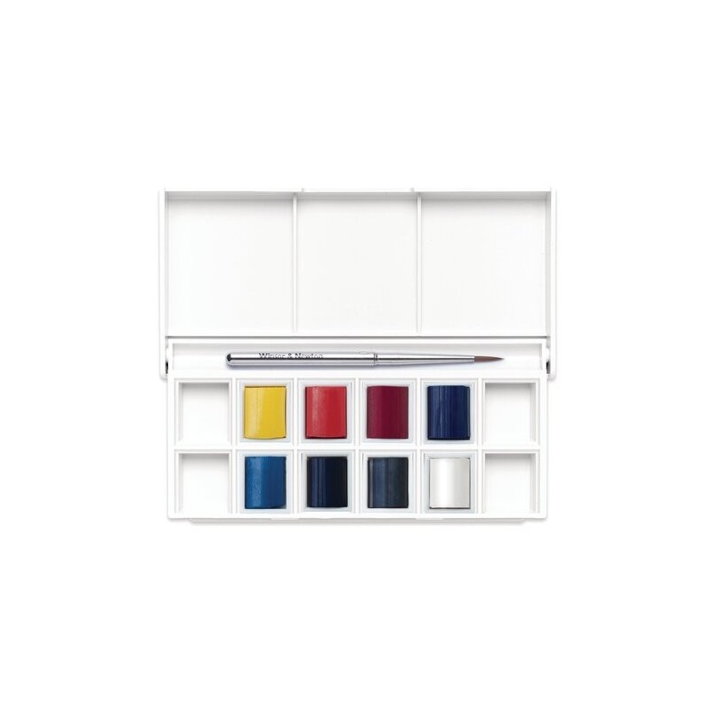 Fine art shop - Box 8 watercolors Cotman 1/2 godet and brush Winsor & Newton, Skyscape | totenart.com