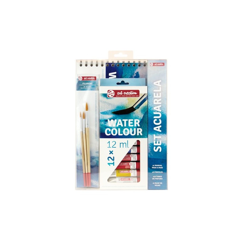 Fine art shop - Fine Arts Set Watercolour Art Creation 12 colors (12 ml) + 3 brushes + Pad | totenart.com