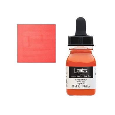 Fine art shop - Liquitex Acrylic Ink Fluorescent Red, 30 ml. | totenart.com