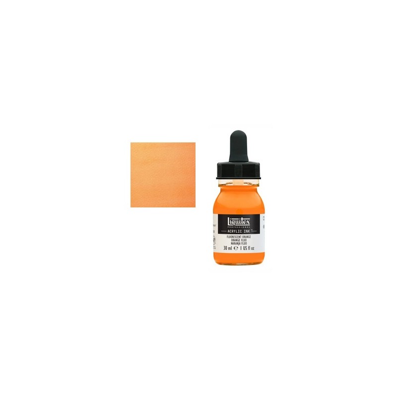 Fine art shop - Liquitex Acrylic Ink Fluorescent Orange, 30 ml. | totenart.com