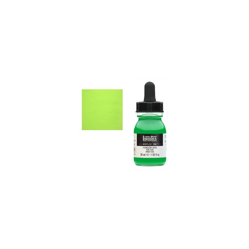 Fine art shop - Liquitex Acrylic Ink Fluorescent Green, 30 ml. | totenart.com