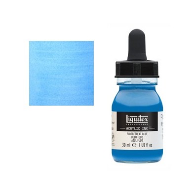 Fine art shop - Liquitex Acrylic Ink Fluorescent Blue, 30 ml. | totenart.com