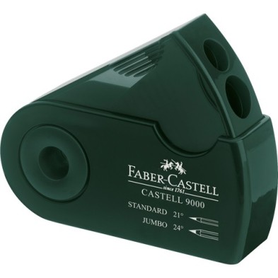  Fine art shop - Castell 9000 double pencil sharpener, green, Faber-Castell  | totenart.com