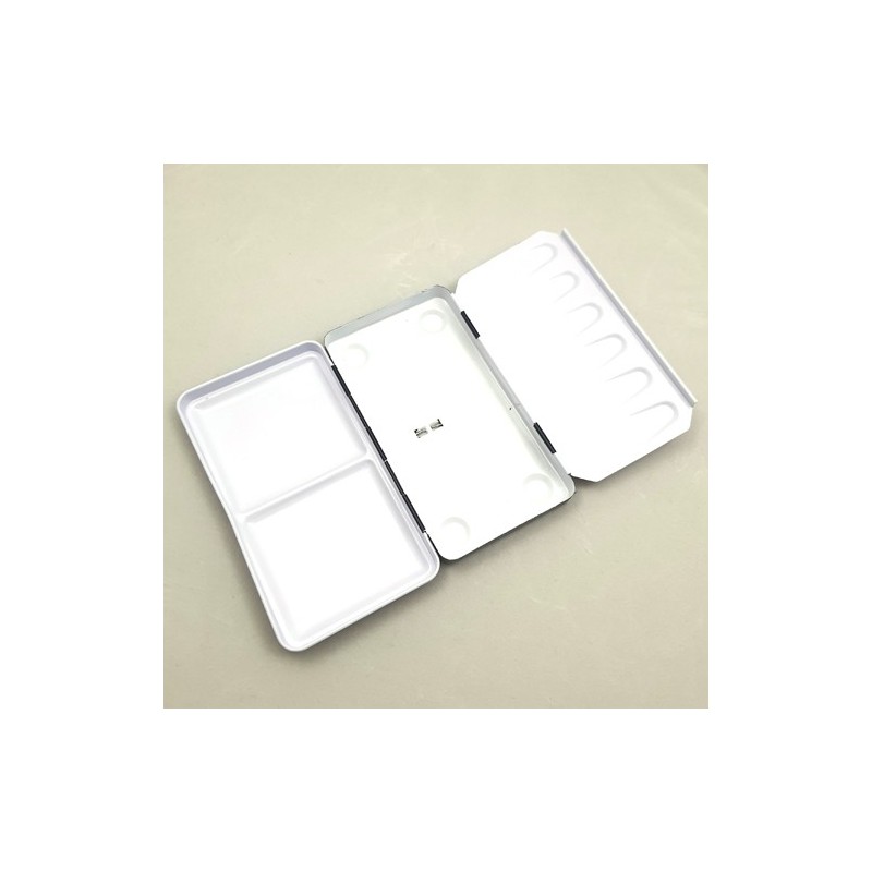 Fine art shop - Metal box for 12 godets (24 half godets), EMPTY, without rail, Black, White Nights  | totenart.com