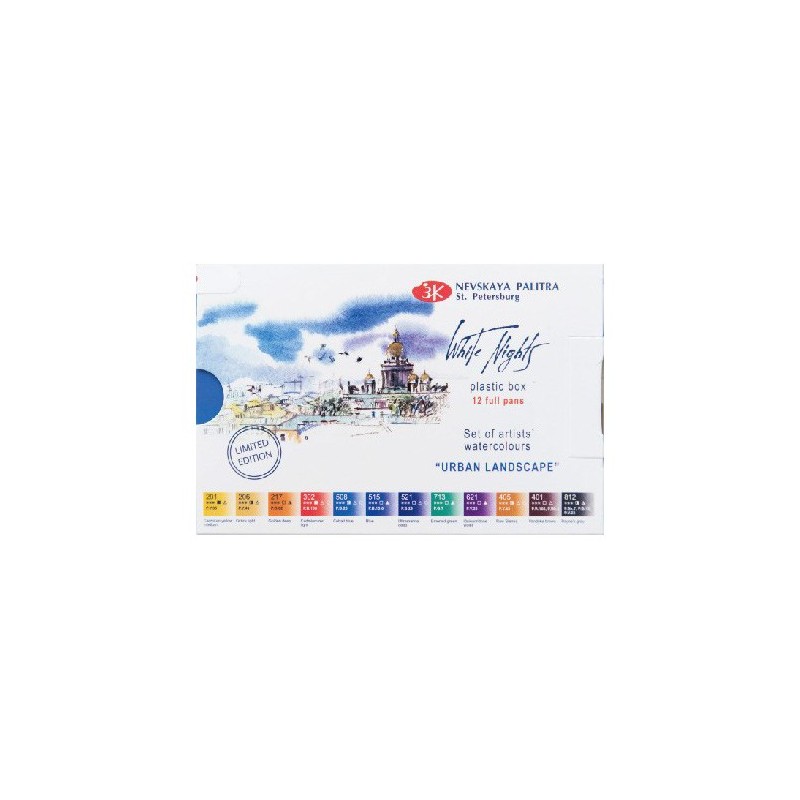 Fine art shop - Set LIMITED EDITION of 12 godets \"Urban Landscape\", plastic case, White Nights | totenart.com