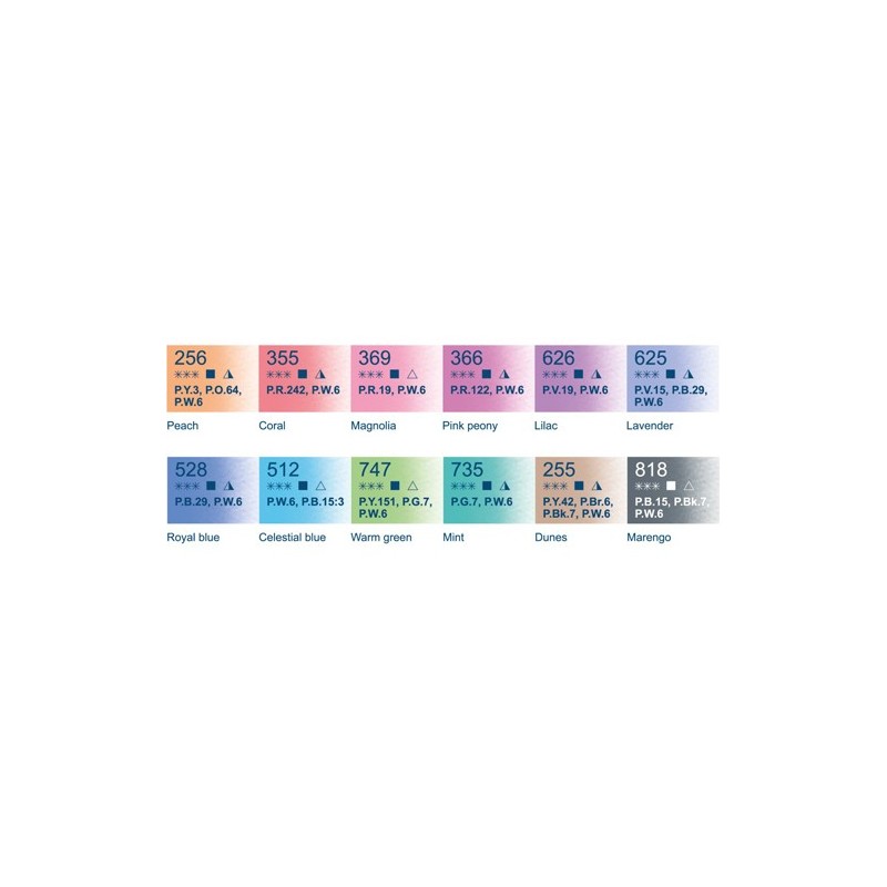 Fine art shop - Set LIMITED EDITION of 12 godets \"Pastel\", plastic case, White Nights | totenart.com