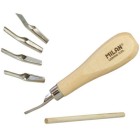 Fine art shop - Linen cutter set with 5 gouges Milan | totenart.com 