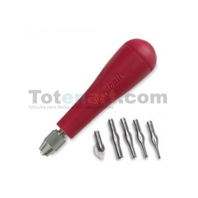 Linoleum box set, with handle and 5 nibs.