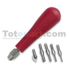 Linoleum box set, with handle and 5 nibs.