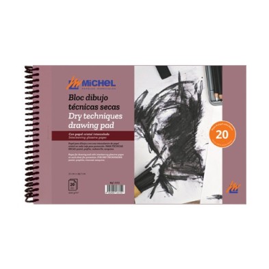  Fine art shop - Dry techniques drawing pad Michel 200 gr, A4 (21 x 29,7 cm), 20 sheets  | totenart.com