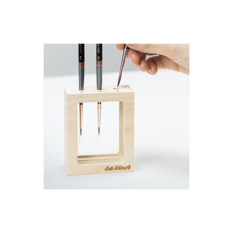 Fine art shop - Set of 3 Kolinsky Red Sable Short Handle Brushes, Miniature Maestro, Da Vinci (short hair) | totenart.com